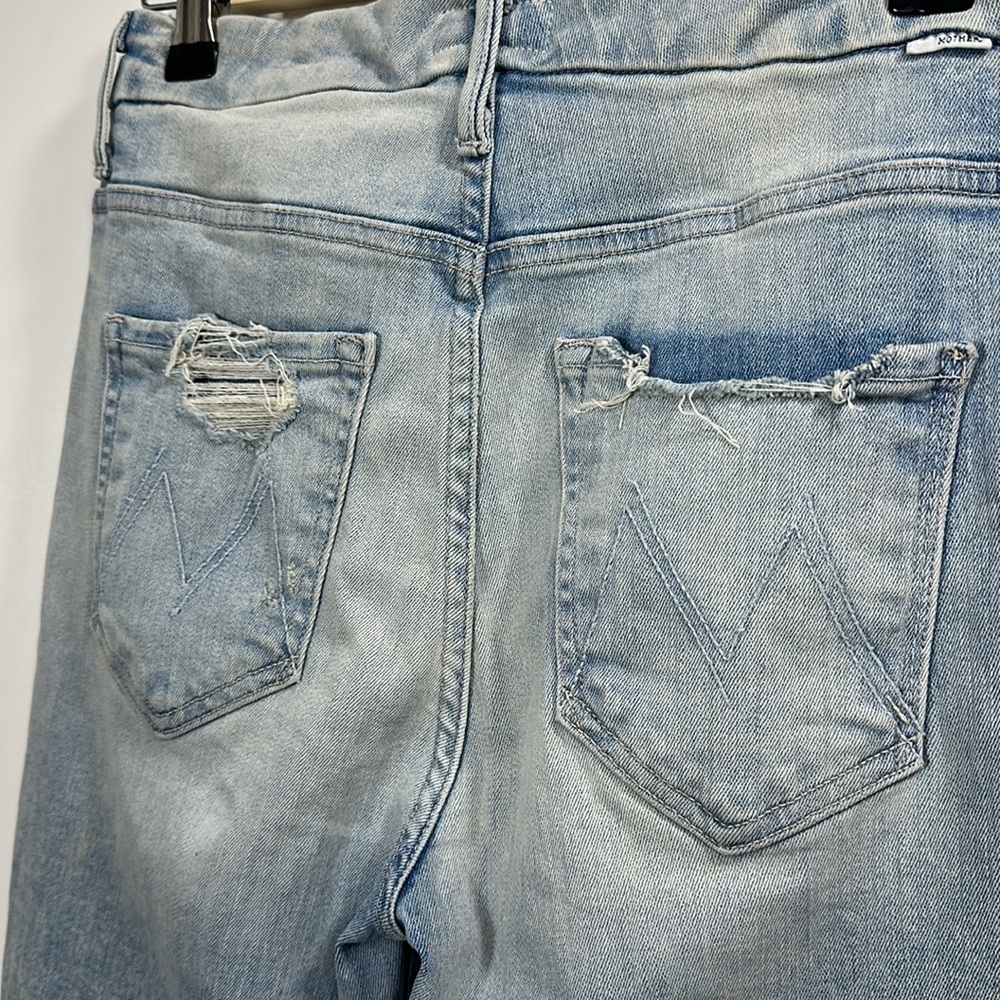 Mother The Pixie Ankle Fray Light Wash Distressed button fly jeans size 26 - Picture 9 of 14